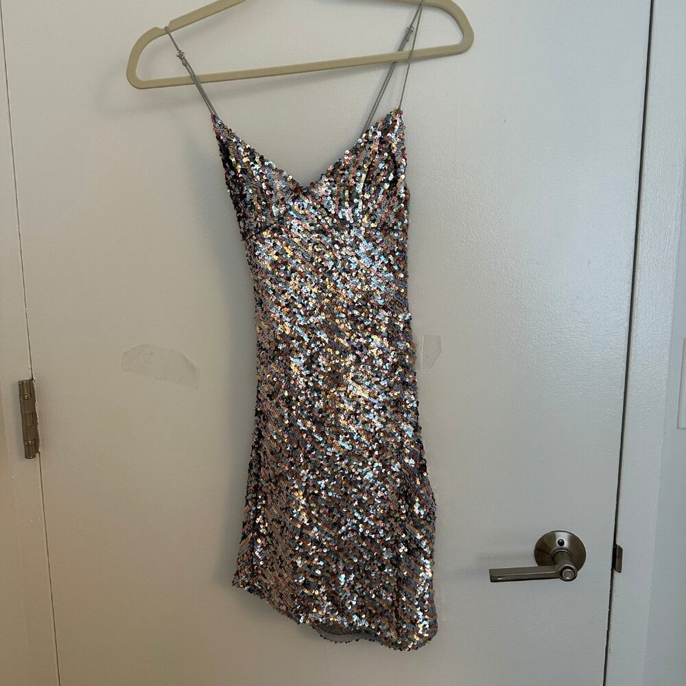 For Love and Lemons Showtime Sequin Mini Dress Womens Size XS - Picture 4 of 5